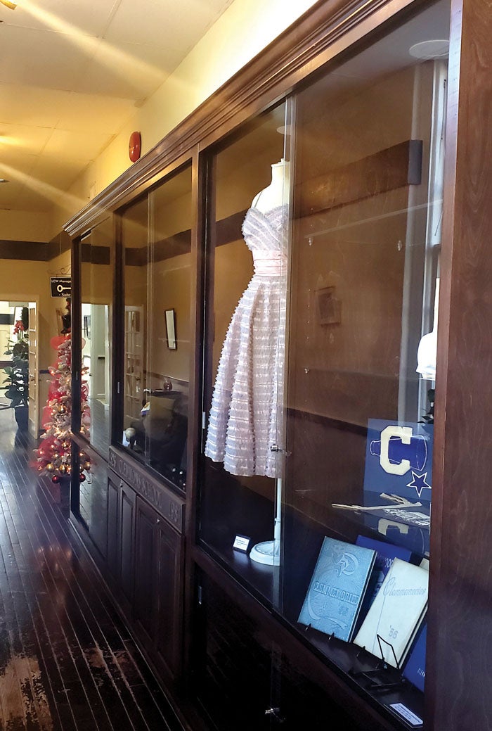 Clemmons School Memorabilia Cabinet Now On Display At Historic Broyhill   Memorabilia2 